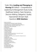 Leading and Managing in Nursing 8th Edition Test Bank 2026&sol;2027 &ndash; Patricia S&period; Yoder-Wise