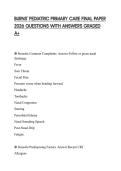 BURNS' PEDIATRIC PRIMARY CARE FINAL PAPER 2026 QUESTIONS WITH ANSWERS GRADED A&plus;