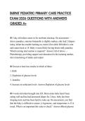 BURNS' PEDIATRIC PRIMARY CARE PRACTICE EXAM 2026 QUESTIONS WITH ANSWERS GRADED A&plus;