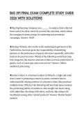 BUS 391 FINAL EXAM COMPLETE STUDY GUIDE 2026 WITH SOLUTIONS