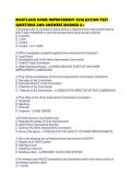 MARYLAND HOME IMPROVEMENT EVALUATION TEST QUESTIONS AND ANSWERS MARKED