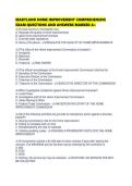 MARYLAND HOME IMPROVEMENT COMPREHENSIVE EXAM QUESTIONS AND