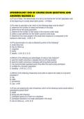 EPIDEMIOLOGY END OF COURSE EXAM QUESTIONS AND ANSWERS MARKED