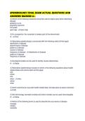 EPIDEMIOLOGY FINAL EXAM ACTUAL QUESTIONS AND ANSWERS MARKED