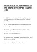HUMAN GROWTH AND DEVELOPMENT EXAM PREP QUESTIONS AND ANSWERS 2026 STUDY GUIDE