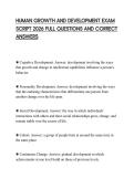 HUMAN GROWTH AND DEVELOPMENT EXAM SCRIPT 2026 FULL QUESTIONS AND CORRECT ANSWERS