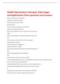 Health Data Science&colon; Concepts&comma; Data Usage&comma;  and Applications Exam questions and answers 