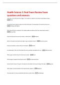 Health Science 1 Final Exam Review Exam  questions and answers 