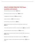 HEALTH SCIENCE PRACTICE TEST Exam  questions and answers 