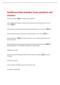 Healthcare Data Analytics Exam questions and  answers 