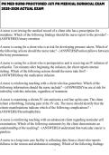 PN MED SURG PROCTORED &sol;ATI PN MEDICAL SURGICAL EXAM 2025-2026 ACTUAL EXAM