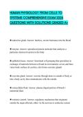 HUMAN PHYSIOLOGY FROM CELLS TO SYSTEMS COMPREHENSIVE EXAM 2026 QUESTIONS WITH SOLUTIONS GRADED A&plus;