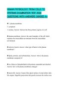 HUMAN PHYSIOLOGY FROM CELLS TO SYSTEMS EXAMINATION TEST 2026 QUESTIONS WITH ANSWERS GRADED A&plus;