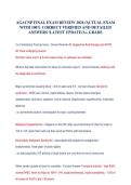 AGACNP FINAL EXAM REVIEW 2026 &sol;ACTUAL EXAM  WITH 100&percnt; CORRECT VERIFIED AND DETAILED  ANSWERS &sol;LATEST UPDATE&sol;A&plus; GRADE