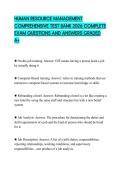 HUMAN RESOURCE MANAGEMENT COMPREHENSIVE TEST BANK 2026 COMPLETE EXAM QUESTIONS AND ANSWERS GRADED A&plus;