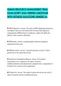 HUMAN RESOURCE MANAGEMENT FINAL EXAM SCRIPT 2026 VERIFIED QUESTIONS WITH DETAILED SOLUTIONS GRADED A&plus;
