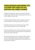 HUMAN RESOURCES MANAGEMENT WGU C232 EXAM STUDY GUIDE 2026 FULL QUESTIONS AND CORRECT ANSWERS