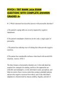 PSYCH 1 TEST BANK 2026 EXAM QUESTIONS WITH COMPLETE ANSWERS GRADED A&plus;
