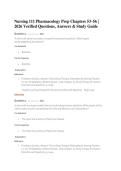 Nursing 111 Pharmacology Prep Chapters 53&ndash;56 2026 &ndash; Verified Questions & Answers