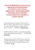 TEXAS JURISPRUDENCE FINAL EXAM  2026 BANK EXAM QUESTIONS  ACCURATE ACTUAL EXAM &sol;  FREQUENTLY TESTED QUESTIONS  WITH DETAILED ANSWERS &vert;  GUARANTEED PASS &vert; GRADED A &vert;  LATEST UPDATE