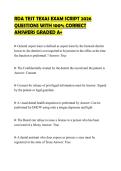 RDA TEST TEXAS EXAM SCRIPT 2026 QUESTIONS WITH 100&percnt; CORRECT ANSWERS GRADED A&plus;