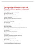 Nanotechnology&colon; Applications&comma; Tools&comma; and  Future Trends Exam questions and answers 