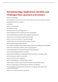 Nanotechnology&colon; Applications&comma; Benefits&comma; and  Challenges Exam questions and answers 