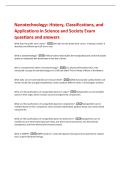 Nanotechnology&colon; History&comma; Classifications&comma; and  Applications in Science and Society Exam  questions and answers 