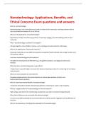Nanotechnology&colon; Applications&comma; Benefits&comma; and  Ethical Concerns Exam questions and answers 