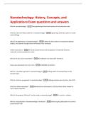 Nanotechnology&colon; History&comma; Concepts&comma; and  Applications Exam questions and answers 