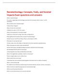 Nanotechnology&colon; Concepts&comma; Tools&comma; and Societal  Impacts Exam questions and answers 