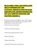 NR 503 WEEK 8 FINAL QUIZ POPULATION HEALTH EPIDEMIOLOGY AND STATISTICAL PRINCIPLES PRACTICE EXAM QUESTIONS AND ANSWERS EXAMINATION TEST 2026 COMPLETE QUESTIONS AND SOLUTIONS GRADED A&plus;