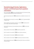 Nanotechnology & Society&colon; Applications&comma;  Impacts&comma; and Ethical Issues Exam questions  and answers 