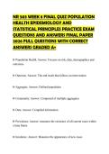 NR 503 WEEK 8 FINAL QUIZ POPULATION HEALTH EPIDEMIOLOGY AND STATISTICAL PRINCIPLES PRACTICE EXAM QUESTIONS AND ANSWERS FINAL PAPER 2026 FULL QUESTIONS WITH CORRECT ANSWERS GRADED A&plus;