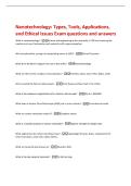 Nanotechnology&colon; Types&comma; Tools&comma; Applications&comma;  and Ethical Issues Exam questions and answers 