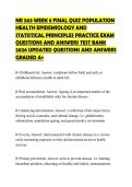 NR 503 WEEK 8 FINAL QUIZ POPULATION HEALTH EPIDEMIOLOGY AND STATISTICAL PRINCIPLES PRACTICE EXAM QUESTIONS AND ANSWERS TEST BANK 2026 UPDATED QUESTIONS AND ANSWERS GRADED A&plus;