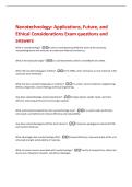 Nanotechnology&colon; Applications&comma; Future&comma; and  Ethical Considerations Exam questions and  answers 