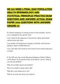 NR 503 WEEK 8 FINAL QUIZ POPULATION HEALTH EPIDEMIOLOGY AND STATISTICAL PRINCIPLES PRACTICE EXAM QUESTIONS AND ANSWERS ACTUAL EXAM PAPER 2026 QUESTIONS WITH ANSWERS GRADED A&plus;