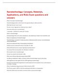 Nanotechnology&colon; Concepts&comma; Materials&comma;  Applications&comma; and Risks Exam questions and  answers 