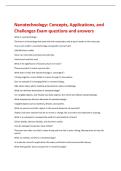 Nanotechnology&colon; Concepts&comma; Applications&comma; and  Challenges Exam questions and answers 