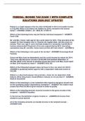 FEDERAL INCOME TAX EXAM 1 WITH COMPLETE SOLUTIONS 2026-2027 UPDATE&excl;&excl;