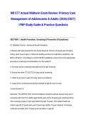 NR 577 Actual Midterm Exam Review&colon; Primary Care Management of Adolescents & Adults &lpar;2026&sol;2027&rpar; &vert; FNP Study Guide & Practice Questions