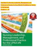 TEST BANK For Nursing Leadership&comma; Management&comma; and Professional Practice for the LPN&sol;LVN&comma; 7th Edition by Tamara R&period; Dahlkemper&comma; Verified Chapters 1 - 20&comma; Complete Newest Version