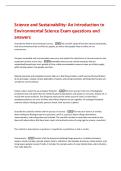 Science and Sustainability&colon; An Introduction to  Environmental Science Exam questions and  answers 