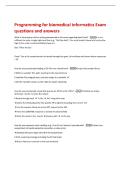 Programming for biomedical informatics Exam  questions and answers 