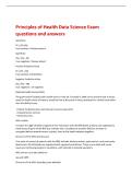 Principles of Health Data Science Exam  questions and answers 