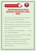 Unit 28 Agriscience Exam Questions and Answers 100&percnt; PASS