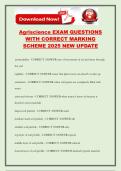Agriscience EXAM QUESTIONS WITH CORRECT MARKING SCHEME 2025 NEW UPDATE