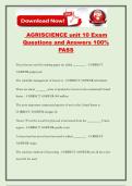AGRISCIENCE unit 10 Exam Questions and Answers 100&percnt; PASS