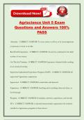 Agriscience Unit 5 Exam Questions and Answers 100&percnt; PASS
